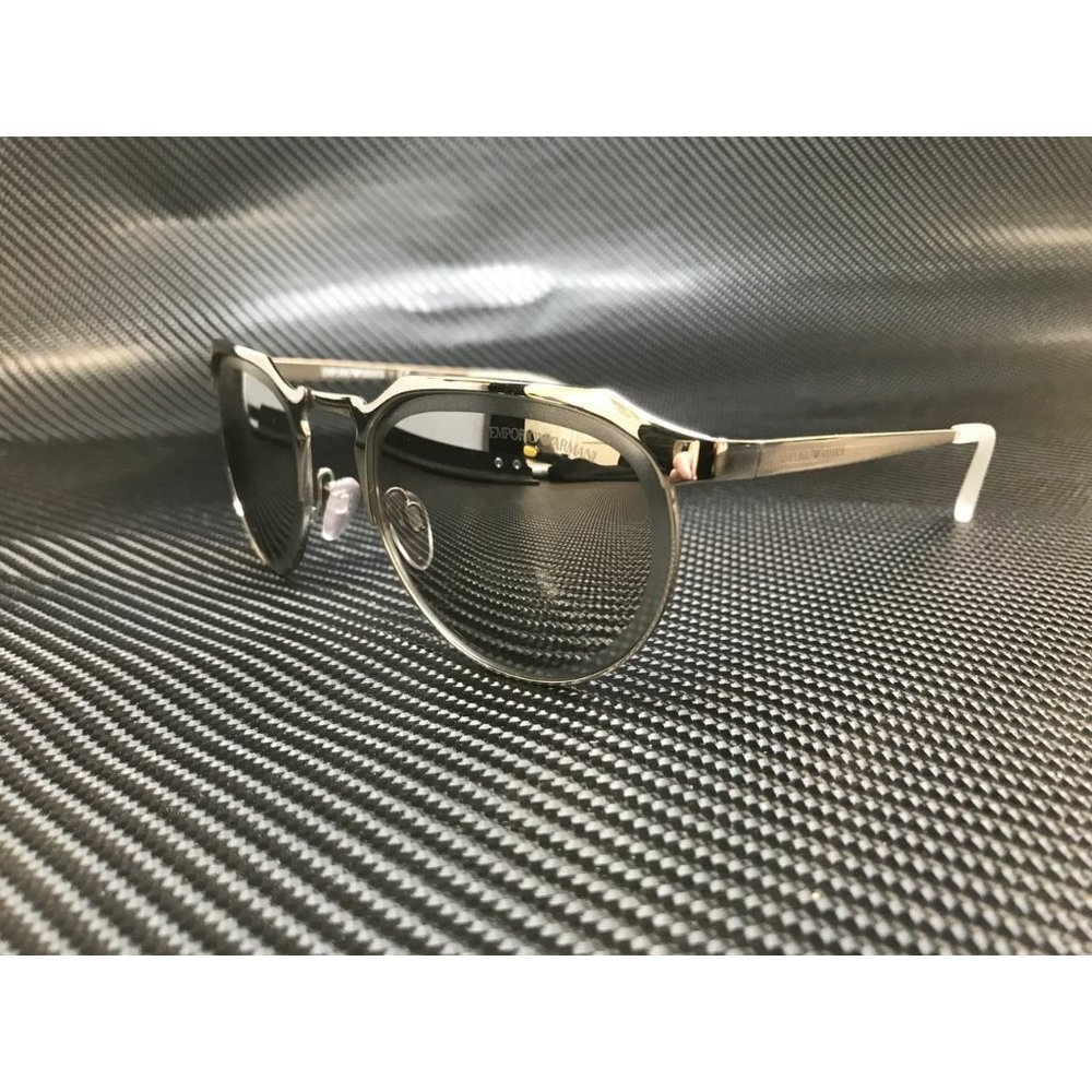 Emporio Armani 54mm Round Silver Sunglasses